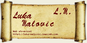 Luka Malović vizit kartica
